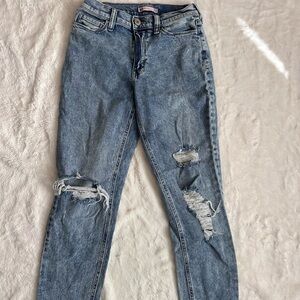 SO low rise boyfriend acid wash jeans